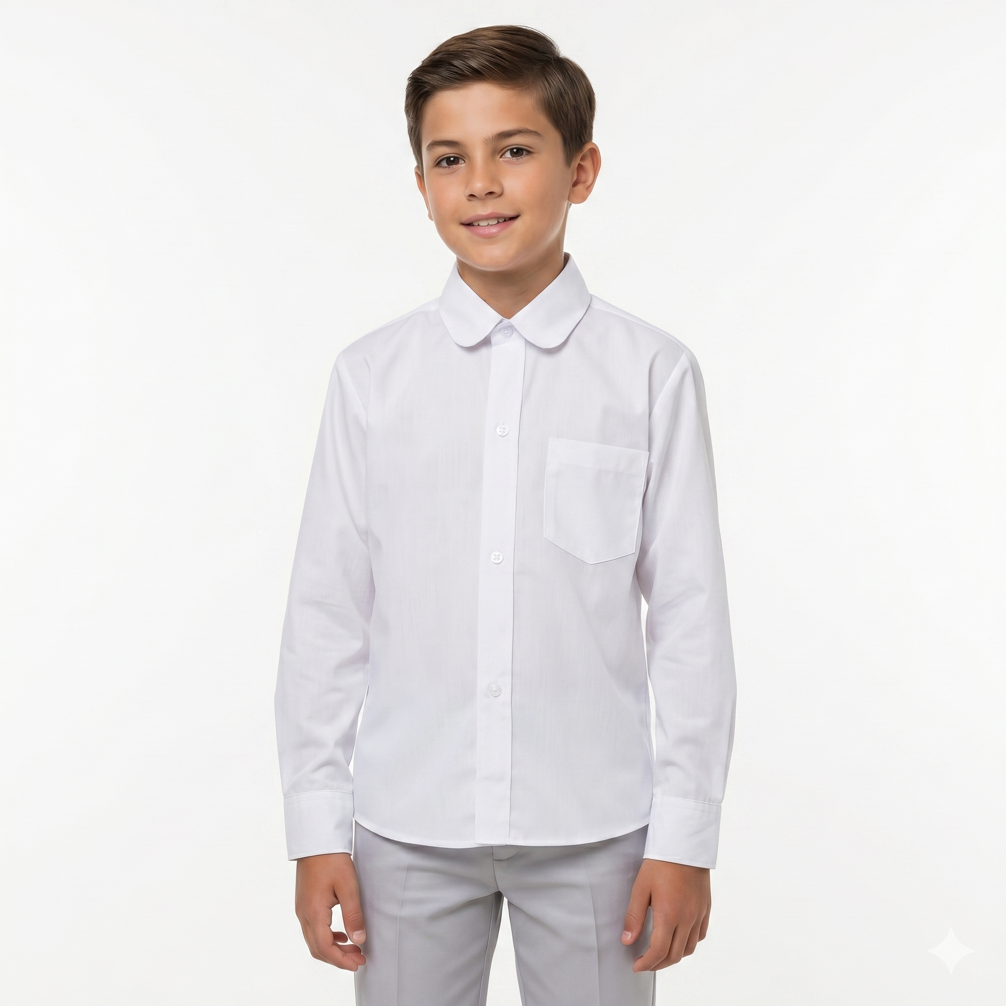 Camisa Escolar Blanca Manga Larga