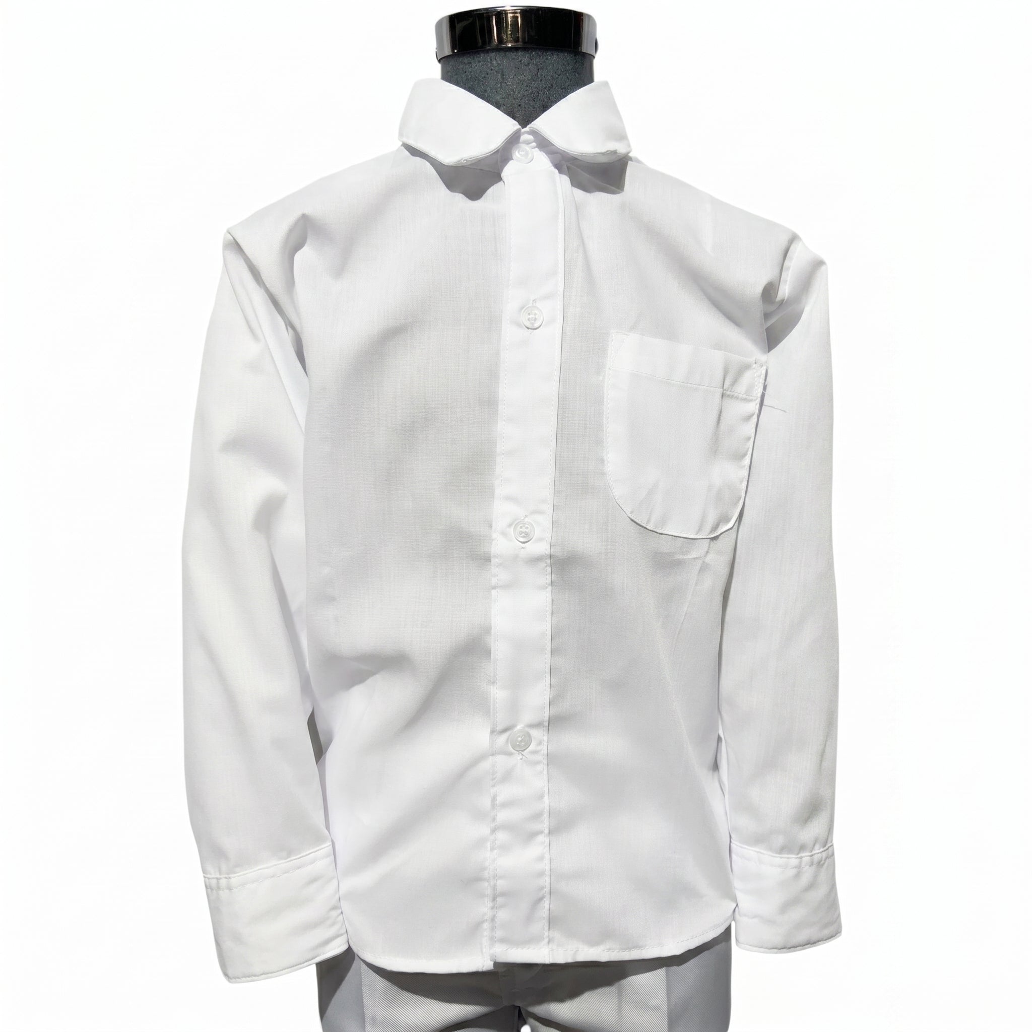 Camisa Escolar Blanca Manga Larga